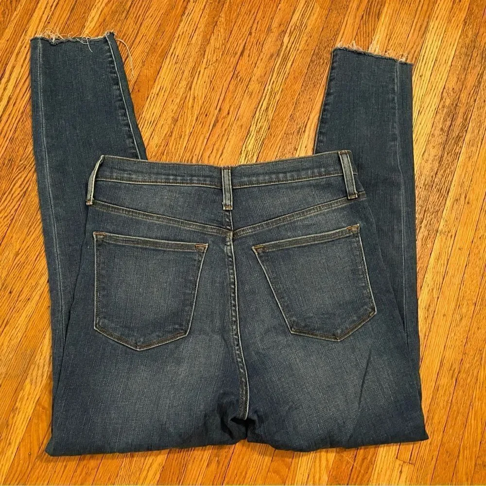 J. Crew High Rise Skinny raw hem jeans